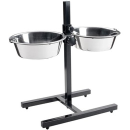 Produktbild von HUNTER BASIC Hundebar mit Edelstahlnäpfen, höhenverstellbar - 2 x 1,8 l