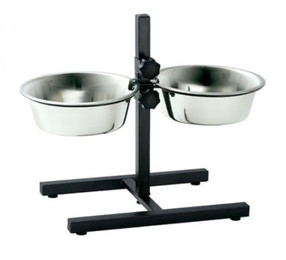 Produktbild von HUNTER BASIC Hundebar mit Edelstahlnäpfen, höhenverstellbar - 2 x 2,7 l