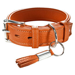 HUNTER CANNES Hundehalsband aus Nappaleder, orange, 40 cm - 40 cm – Bild 1 von 3