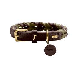 Hunter Halsband Solid Education Duo dunkelbraun/oliv – Bild 1 von 4