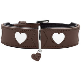 HUNTER Hundehalsband Love braun/schwarz aus Rindsleder – Bild 1 von 9