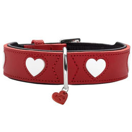 HUNTER Hundehalsband Love rot/schwarz aus Rindsleder – Bild 1 von 9