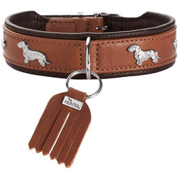 Produktbild von HUNTER Hundehalsband München cognac/schwarz Größe 37