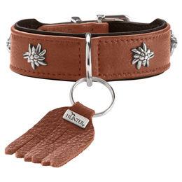 HUNTER Hundehalsband MÜNCHEN Leder Cognac/Schwarz Größe 65 – Bild 1 von 9