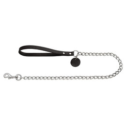 Produktbild von Hunter Kettenführleine aus Softvollrindleder schwarz - 110 cm