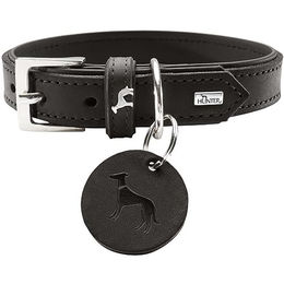 HUNTER LARVIK Hundehalsband Leder schwarz 50 cm – Bild 1 von 4