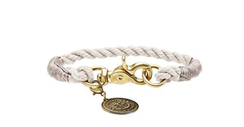 HUNTER List Halsband für Hunde Tau mit Messing-Karabiner maritim creme S-M – Bild 1 von 3