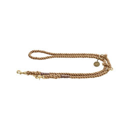 Produktbild von HUNTER LIST Verstellbare Führleine Seil Messing-Karabiner maritim beige - 200 cm