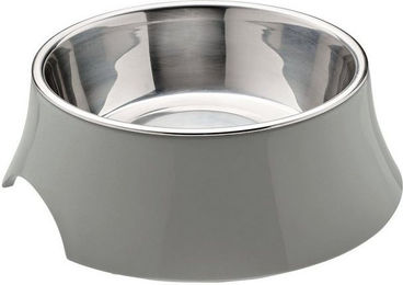 Produktbild von Hunter Melamin-Napf Atlanta grau mit Edelstahlnapf - 0,35 l