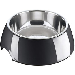 Produktbild von HUNTER Melamin-Napf mit herausnehmbarem Edelstahlnapf, 1400 ml, schwarz - 1,4 l