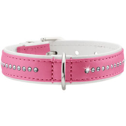 Hunter Modern Art Luxus Hundehalsband Kunstleder pink/weiß – Bild 1 von 4