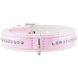 Hunter Modern Art Luxus Hundehalsband Kunstleder rosa/weiß – Bild 1 von 3