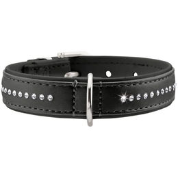 HUNTER MODERN ART LUXUS Hundehalsband Kunstleder Strasssteinchen schwarz – Bild 1 von 3