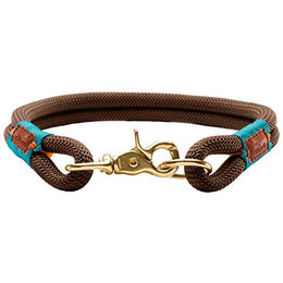 HUNTER Oss Halsung Hundehalsband Tau mit Messing-Karabiner – Bild 1 von 5