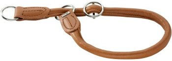 HUNTER Round & Soft Elk Dressurhalsung Hundehalsband Leder cognac – Bild 1 von 4