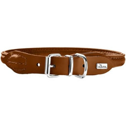 HUNTER ROUND & SOFT ELK Hundehalsband Leder weich rund cognac 55 cm - 55 cm – Bild 1 von 4