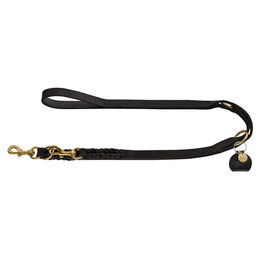 Hunter Sansibar Solid Verstellbare Führleine aus Leder schwarz – Bild 1 von 3