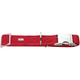 HUNTER Softie Alu-Strong Hundehalsband Kunstleder Aluminium Klickverschluss L rot – Bild 1 von 4