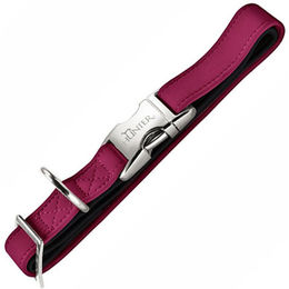 HUNTER Softie Alu-Strong Hundehalsung Kunstleder Aluminium Klickverschluss L Himbeer - 1 Stk. – Bild 1 von 4