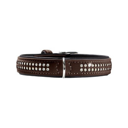 Produktbild von HUNTER SOFTIE DELUXE Hundehalsband Kunstleder mit Strasssteinen 35 XS braun - 1 Stk.