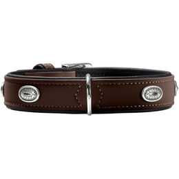 HUNTER SOFTIE STONE Hundehalsband Kunstleder braun 45 cm – Bild 1 von 3