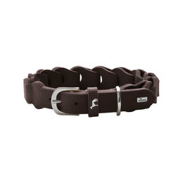 HUNTER SOLID Education Chain Hundehalsband Rindsleder Dunkelbraun 60 cm – Bild 1 von 6