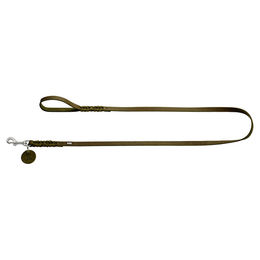 HUNTER Solid Education Hundeführleine aus Leder, geflochten, 1,1 x 200 cm, oliv - 200 cm – Bild 1 von 3