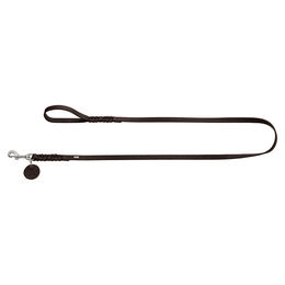 HUNTER Solid Education Hundeführleine aus Leder, geflochten, dunkelbraun - 1 Stk. – Bild 1 von 3