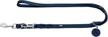 HUNTER SOLID EDUCATION Verstellbare Hundeführleine aus Leder, geflochten, dunkelblau - 200 cm – Bild 1 von 3