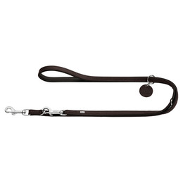Produktbild von Hunter Verstellbare Führleine Comfort aus Leder dunkelbraun/schwarz