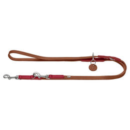 Hunter Verstellbare Führleine Karlby beige/rot 2 m 2 cm – Bild 1 von 3