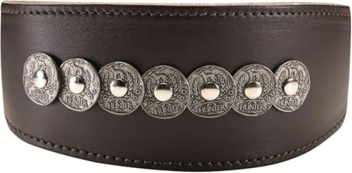 Hunter Windhundhalsband Rom aus Softleder dunkelbraun 37 cm - 37 cm – Bild 1 von 6