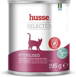 husse 12 Dosen je 195 g. (2.34 kg) Sterilised, Lachs mit Weißfisch Gourmet-Rezeptur ohne Getreide in samtiger Mousse – Bild 1 von 3