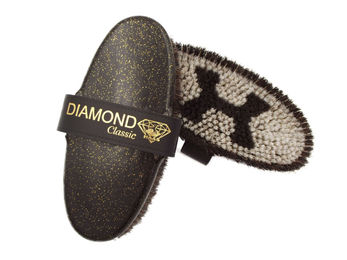 Haas Diamond Classic Kardätsche Pferdebürste mit Rosshaar in Schwarz und Goldglitter - 1 Stk. – Bild 1 von 3