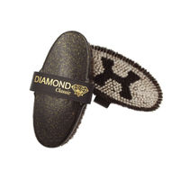 Produktbild von Haas Diamond Classic Kardätsche Pferdebürste mit Rosshaar in Schwarz und Goldglitter - 1 Stk.