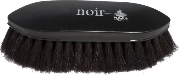 Haas Fellbürste Noir für Pferde mit Rosshaarborsten in Schwarz – Bild 1 von 5
