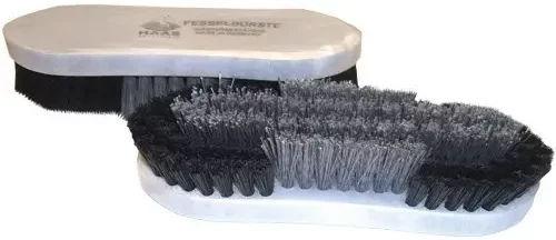 Haas Fetlock Brush Pferdebürste aus Kunststoff in Grau und Weiß – Bild 1 von 2