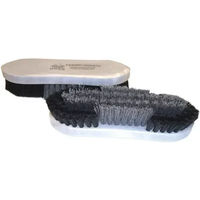 Produktbild von Haas Fetlock Brush Pferdebürste aus Kunststoff in Grau und Weiß