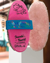 Produktbild von Haas Glanzbürste Pummelfee Diva aus Lammfell in Rosa zur Fellpflege