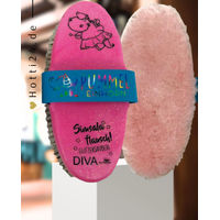 Produktbild von Haas Glanzbürste Pummelfee Diva aus Lammfell in Rosa zur Fellpflege