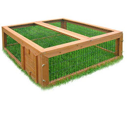 Habau Freilaufgehege für Hunde aus Holz in Braun 98 x 40 x 98 cm – Bild 1 von 4