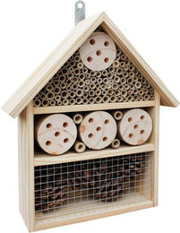 Produktbild von Habau Insektenhotel aus Kiefernholz mit 50 Brutfächern und Füllmaterial in Beige