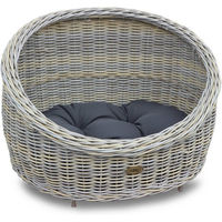 Produktbild von HABAU Katzenhöhle und Hundekorb mit Kissen aus Kunststoff in Grau oder Beige Größe L