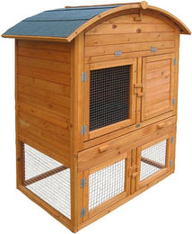Habau Kleintierstall mit Runddach aus Holz in Braun 80 x 120 x 98 cm – Bild 1 von 3