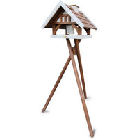 Produktbild von HABAU Vogelhaus Kanada aus Holz mit Futtersilo und Ständer in Braun/Weiß 55 x 48 x 37 cm