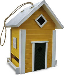 Habau Vogelhaus Schweden aus Holz in Gelb 18,5 x 25 x 16,5 cm – Bild 1 von 5