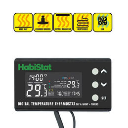 Produktbild von HabiStat Digital Thermostat mit Tag/Nacht-Modus und Timer Schwarz 600 Watt