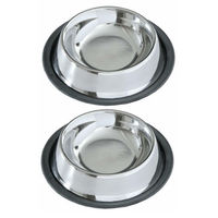 Produktbild von HAC24 2er Set Rutschfeste Futternapf aus Edelstahl für Hund und Katze 450ml Ø 21cm - 2 x 450 ml