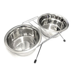 HAC24 Futterstation für Hunde aus Edelstahl rutschfest 2x 850 ml Ø 16,5 cm - 2 x 850 ml – Bild 1 von 2
