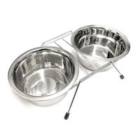 Produktbild von HAC24 Futterstation für Hunde aus Edelstahl rutschfest 2x 850 ml Ø 16,5 cm - 2 x 850 ml